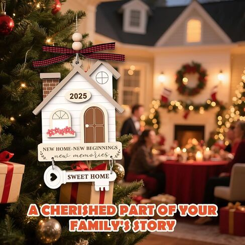 2025 New Home Ornament - Wooden Housewarming Gift لأصحاب المنازل والأزواج والأصدقاء - منزل جديد جديد بداية عيد الميلاد زخرفة البيت in Kuwait