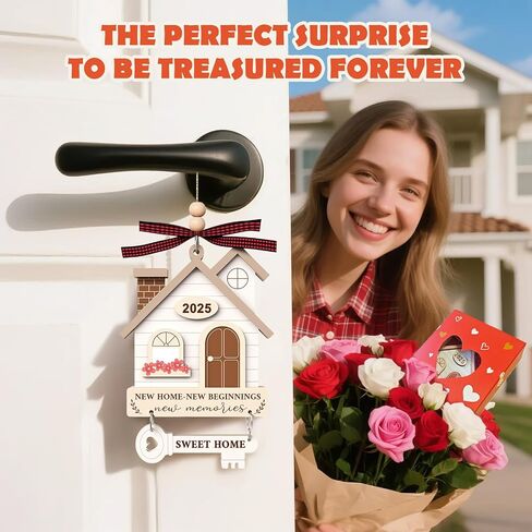 2025 New Home Ornament - Wooden Housewarming Gift لأصحاب المنازل والأزواج والأصدقاء - منزل جديد جديد بداية عيد الميلاد زخرفة البيت in Kuwait