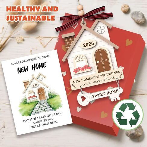 2025 New Home Ornament - Wooden Housewarming Gift لأصحاب المنازل والأزواج والأصدقاء - منزل جديد جديد بداية عيد الميلاد زخرفة البيت in Kuwait