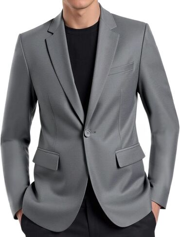 Beninos Mens Sport Coat Casual Blazer One Button Business Suit Jacket in Saudi Arabia