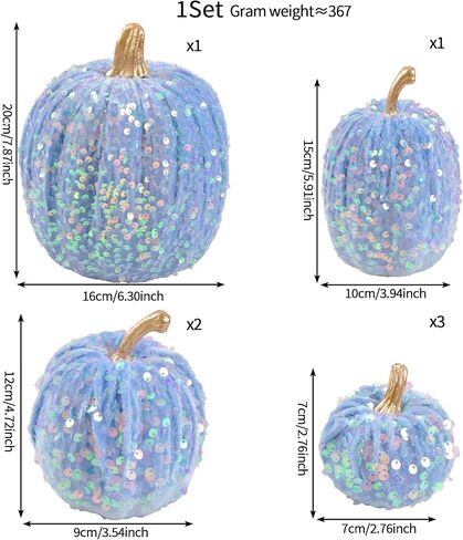 Velvet Pumpkins Fall Decor, 7PCS Artificial Glitter Pumpkins for Halloween Thanksgiving Day Home Centerpieces for Tables Seasonal Holiday Decor (Pink) in Saudi Arabia