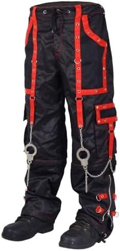 Prime Quality Gothic Men's Bondage Gothic Cyber Pant Chain Techno Rock Punk Shorts Trouser Pants/USA in Saudi Arabia