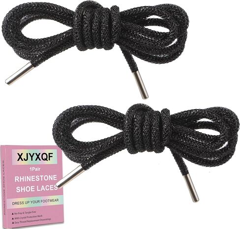 47'' Rhinestone Shoe laces - Bling round Glitter Shoe Laces in Saudi Arabia