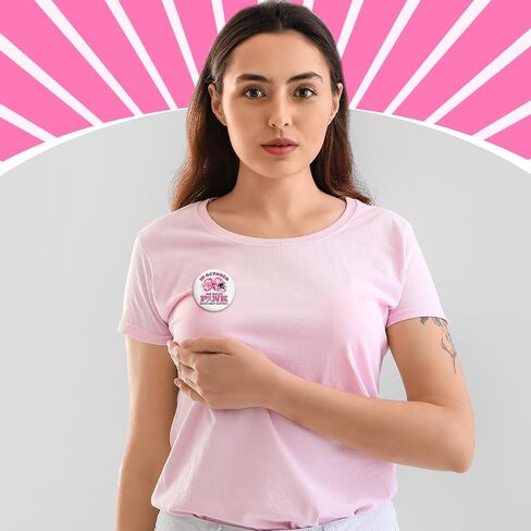Tondiamo 24 PCS أزرار التوعية بسرطان الثدي دبابيس Pink Football Ribbon Hope Brooch Badge Pins Pink Out Football Games Honor Thoval Cancer For Women Girls Charity Public Event Party in Saudi Arabia
