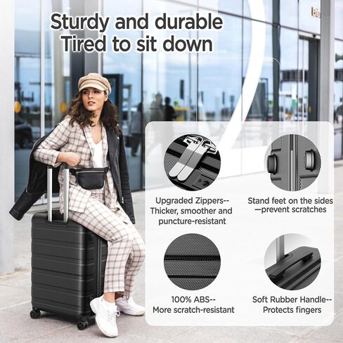مجموعة أمتعة 11 قطعة ، حقيبة ABS Hardshell متينة مع عجلات مزدوجة الدوار ، قفل مجموعة على طراز TSA ، حقيبة خفيفة الوزن على مقبض قابل للتعديل ، تصميم سهل السفر in Saudi Arabia