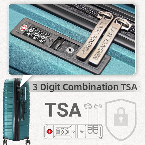 LARVENDER Luggage Sets 6 Piece Suitcases with Wheels, Expandable Suitcase Set ABS Hard Shell Luggage for Women with TSA Lock Double Spinner Wheels (Lavender, 6 Piece Set) in Kuwait