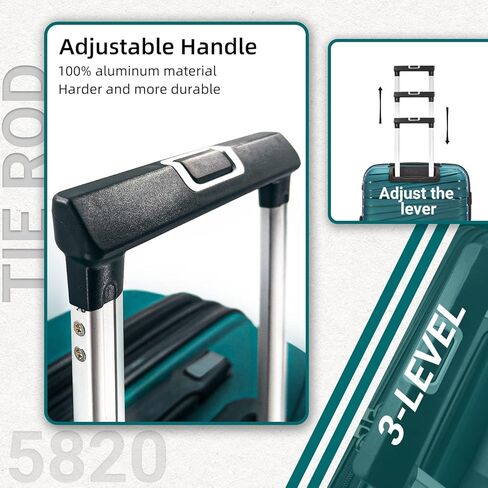 LARVENDER Luggage Sets 6 Piece Suitcases with Wheels, Expandable Suitcase Set ABS Hard Shell Luggage for Women with TSA Lock Double Spinner Wheels (Lavender, 6 Piece Set) in Kuwait