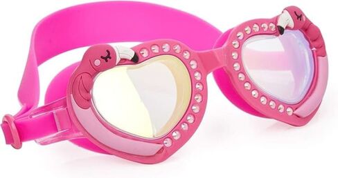 Bling 2O Girls' Pink Flamingo Swimming Goggles with UV Protection (Ages 3+) - Latex-Free, 100% Silicone Material - Includes Anti-Fog & UV Protection - Hard Protective Cover & Adjustable Head Strap in Saudi Arabia