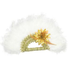 OUNONA Wedding Bridal Plume Hand Fan Elegant Handheld Decor Fan for Wedding Dress Accessories for Parties Summer Events and Special Celebrations in Kuwait