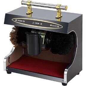 Fully Automatic Electric Shoe Polisher, Induction Commercial Shoe Cleaning Machine, Easy to Use with Armrest & Oil Box, Ideal for Home, Office & Hotel (Black) in Kuwait