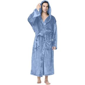 Bathrobe Men Cotton Towel Hooded Robe Shawl Collar Kimono Bathrobe Soft Warm Flannel Fleece Spa Robes Coat Pajamas in Kuwait