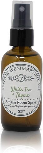 Fragrant Room Spray - White Tea + Thyme - Amber Glass Bottle with Fine Mist Sprayer - Hand Poured in The USA in Saudi Arabia