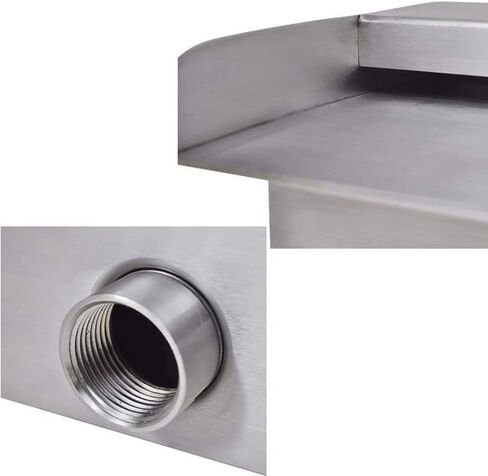Garden Outdoor Fountains,Stainless Steel Waterfall Fountain Pool Waterfall Silver Rectangular Swimming Pond Waterfall Decoration in Saudi Arabia
