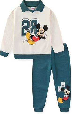 Disney Mickey Mouse Boys 2 قطعة من النوع الثقيل والسروال المطبوع لطفل صغير وأطفال كبير in Saudi Arabia