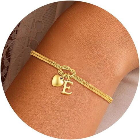 MOOHHAM BRACELETS ORNOT ORNOT للنساء - 18 ألف أساور عقدة أولية مطلية بالذهب للنساء رسالة عصرية A -Z سوار سوار سوار الذهب المجوهرات النسائية وصيفات عيد الميلاد in Kuwait
