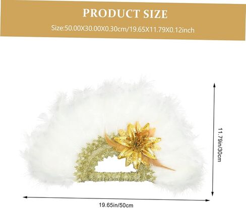 Ounona Wedding Bridal Plume Hand Fan Alegant Handheld Decor Fan for Wedding Dress Assories للحفلات الصيفية والاحتفالات الخاصة in Saudi Arabia