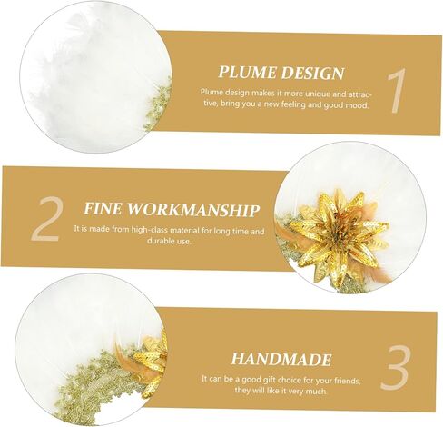 Ounona Wedding Bridal Plume Hand Fan Alegant Handheld Decor Fan for Wedding Dress Assories للحفلات الصيفية والاحتفالات الخاصة in Saudi Arabia