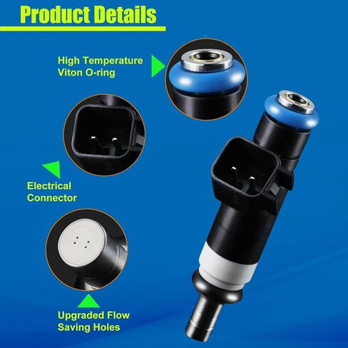 4 Holes Fuel Injectors FJ1000 Fit for Ford Edge Flex Fusion Taurus X, for Lincoln MKZ MKX MKS MKT, for Mazda 6 CX-9, for Mercury Sable V6 3.5L 3.7, OE#0280158091 ZZJ1-13-250A in Saudi Arabia