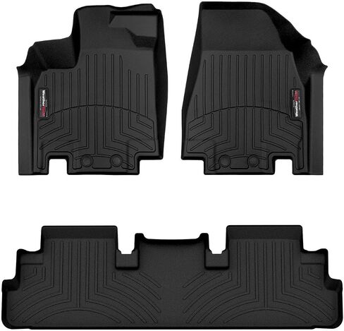 WeatherTech Custom Fit FloorLiners for QX60, Pathfinder - 1st & 2nd Row (441698-1-2), Black in Saudi Arabia
