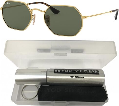 Ray-Ban RB3556N Sunglasses Bundle: RB 3556N OCTAGNAL 001 Arista and Eyewear Cleaning Kit in Saudi Arabia