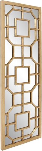 Howard Elliott Aldrich Decorative Mirrors for Wall, Modern Grid Decorative Black Window Mirrors, Wall Mounted Hanging Mirror for Living Room, Hallway, Entryway & Bedroom, Black, 46.5 x 15.75 Inch in Saudi Arabia