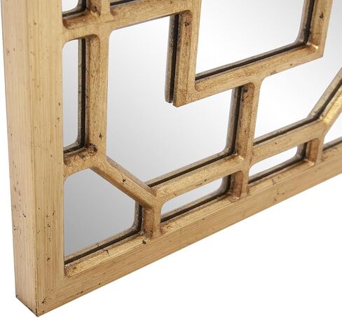 Howard Elliott Aldrich Decorative Mirrors for Wall, Modern Grid Decorative Black Window Mirrors, Wall Mounted Hanging Mirror for Living Room, Hallway, Entryway & Bedroom, Black, 46.5 x 15.75 Inch in Saudi Arabia