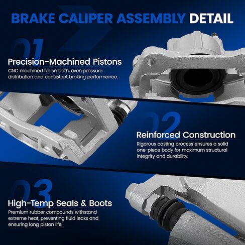 Front Brake Caliper Assembly Replaces for 18B5044 18B5045, Compatible with Dodge Grand Caravan Nitro 2007-2010, Compatible with Jeep Wrangler Liberty 2007-2012 in Saudi Arabia