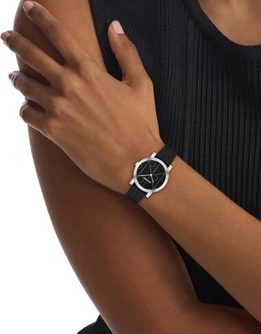 Calvin Klein Women’s CK Monogram Leather Watch, 32mm Case – Iconic Patterned Dial, Timeless Minimalist Style - Gift for Her in Saudi Arabia