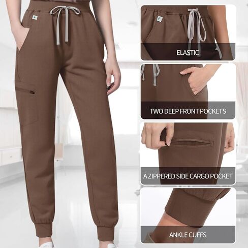 Women’s Medical Scrub Trousers, Medical Work Pants with Slim Mid-Rise Fit, Machine Washable for Healthcare Professionals in Kuwait