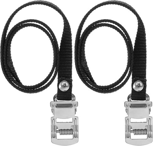 2 Pcs Bike Pedal Straps Pedal Toe Clips Universal Replacement Foot Pedal Straps for Bicycles with Clamp Lock Tape for Fixed Gear Bike Exercise and Kids Outdoor Cycling and Indoor Stationary in Saudi Arabia