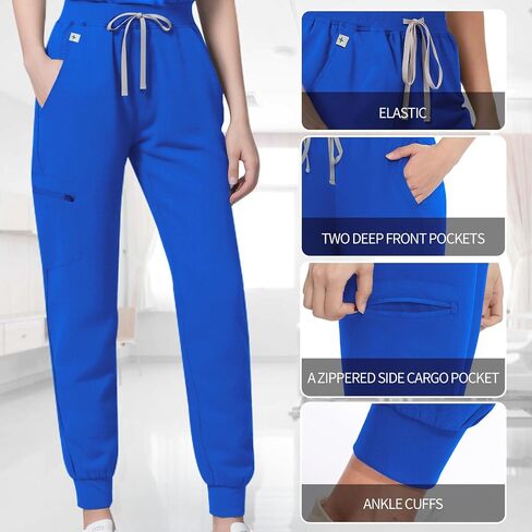 Women’s Medical Scrub Trousers, Medical Work Pants with Slim Mid-Rise Fit, Machine Washable for Healthcare Professionals in Kuwait