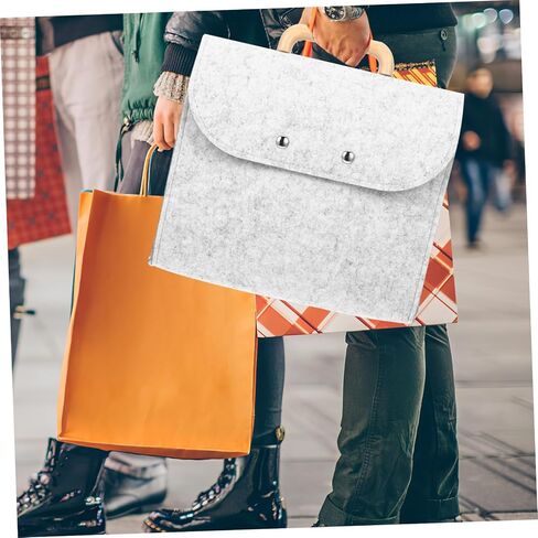 2PCS Business Tote Bag Minimalist Portable File Formizer Wooden Handle Handly Syngl Sove Document للاجتماعات والاستخدام اليومي in Saudi Arabia