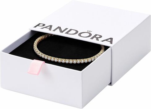 PANDORA Timeless Sparkling Tennis Bracelet - 14k Gold-Plated Unique Metal Blend Bracelet with Cubic Zirconia - Gift for Women - Includes Gift Box in Saudi Arabia