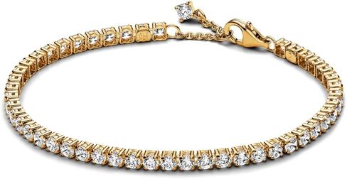 PANDORA Timeless Sparkling Tennis Bracelet - 14k Gold-Plated Unique Metal Blend Bracelet with Cubic Zirconia - Gift for Women - Includes Gift Box in Saudi Arabia