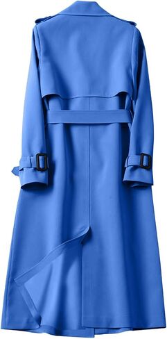 Trench Coat Women Long Double Breasted Jackets Classic Elegant Windproof Lapel Overcoat with Belt Fall Winter Outwear in Saudi Arabia
