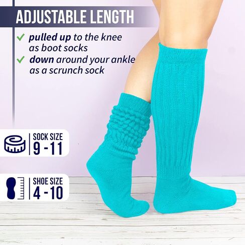 MDR Distributors MDRE Women’s Extra Long & Heavy Slouch Socks – 100% Cotton, Made in USA, One Size Fits Most (Size 9–11) in Saudi Arabia