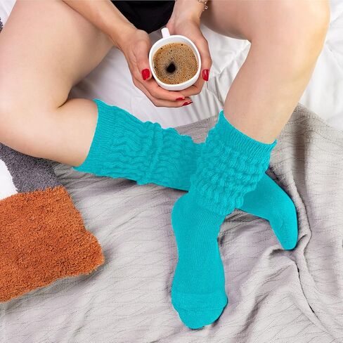 MDR Distributors MDRE Women’s Extra Long & Heavy Slouch Socks – 100% Cotton, Made in USA, One Size Fits Most (Size 9–11) in Saudi Arabia