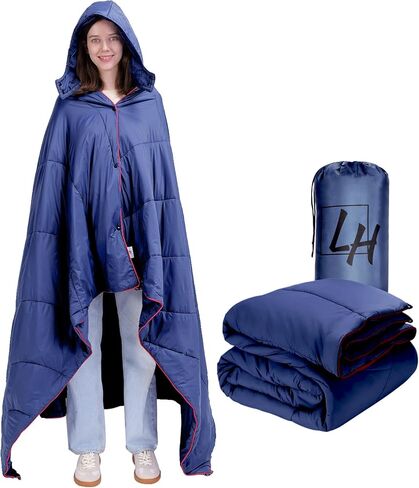 Outdoor Puffy Camping Blanket, Lightweight Down Alternative Puffy Waterproof Stadium Blanket with Portable Bag, Lightweight Camping Blanket for 2 People, Cold Weather, Sports, Travel, Car, 79*54 inch in Kuwait