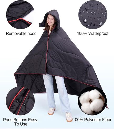 Outdoor Puffy Camping Blanket, Lightweight Down Alternative Puffy Waterproof Stadium Blanket with Portable Bag, Lightweight Camping Blanket for 2 People, Cold Weather, Sports, Travel, Car, 79*54 inch in Kuwait