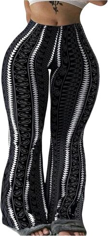 Soly Hux Women's Plus Size Y2K Legging Print Print Prell Bell Bottan in Kuwait