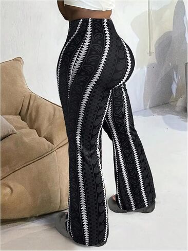 Soly Hux Women's Plus Size Y2K Legging Print Print Prell Bell Bottan in Kuwait