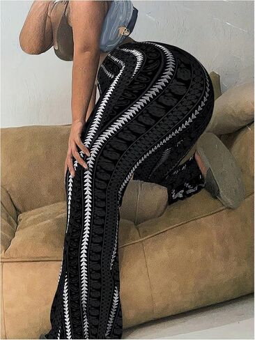 Soly Hux Women's Plus Size Y2K Legging Print Print Prell Bell Bottan in Kuwait