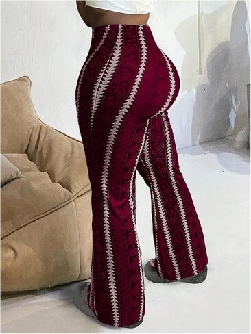 Soly Hux Women's Plus Size Y2K Legging Print Print Prell Bell Bottan in Kuwait