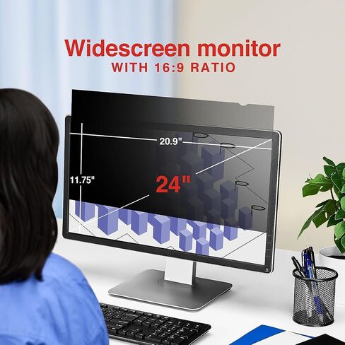STAPLES 2768163 Privacy Filter for 23.8-Inch Widescreen Monitors Black in Saudi Arabia