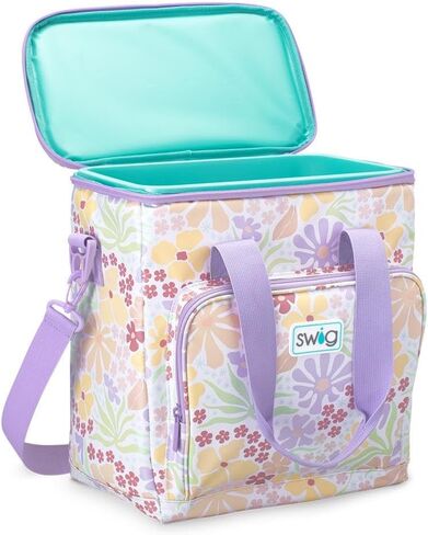 حقيبة تبريد ثلاثية معزولة بسحاب من Swig Life، حقيبة تبريد كبيرة للسفر تحمل 16-24 علبة، أو 6 زجاجات نبيذ، أو حقيبة بقالة معزولة، أو حقيبة توصيل الطعام، أو مبرد الشاطئ in Kuwait