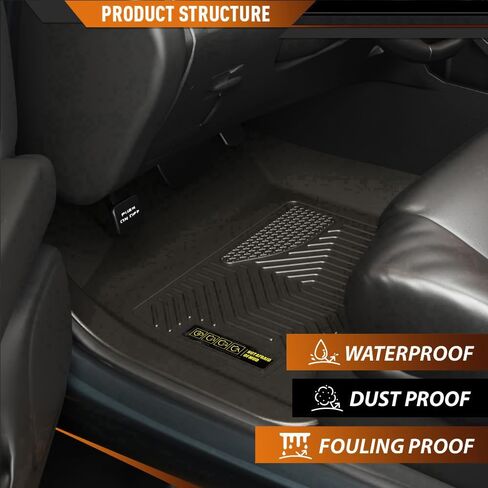 ANDPLAY Floor Mats Liners 3PCS Compatible with Honda HR-V 2023-2024 1st & 2nd Row TPE All Weather Protection Black Floor Liners alfombras para carro in Saudi Arabia