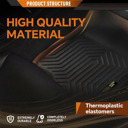 ANDPLAY Floor Mats Liners 3PCS Compatible with Honda HR-V 2023-2024 1st & 2nd Row TPE All Weather Protection Black Floor Liners alfombras para carro in Saudi Arabia