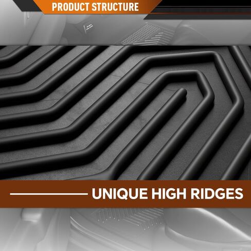 ANDPLAY Floor Mats Liners 3PCS Compatible with Honda HR-V 2023-2024 1st & 2nd Row TPE All Weather Protection Black Floor Liners alfombras para carro in Saudi Arabia