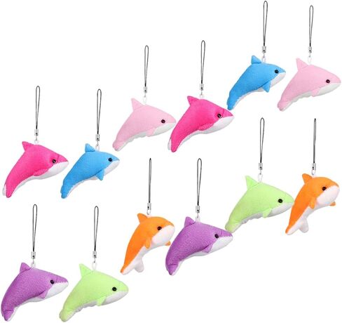 12pcs Cute Dolphin Plush Keychain Bag Pendants Cartoon Dolphin Accessories for Bags Backpacks and Keys in Saudi Arabia