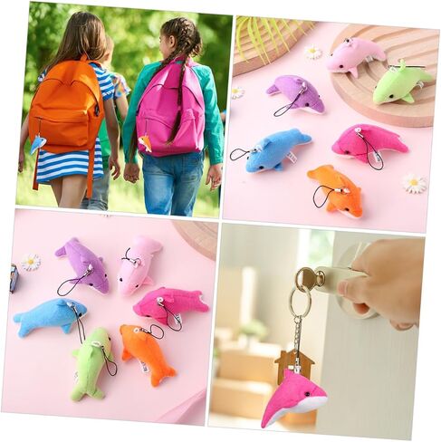12pcs Cute Dolphin Plush Keychain Bag Pendants Cartoon Dolphin Accessories for Bags Backpacks and Keys in Saudi Arabia